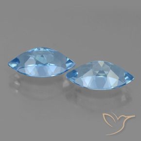 Pedras preciosas de Topázio Céu azul natural de 8.65 ct, Marquesa, VS