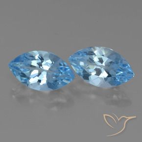 Pedras preciosas de Topázio Azul Suíço natural de 8.47 ct, Marquesa, VVS-VS