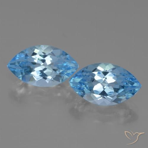 8.36ctw Natural Azul Suíço Topázio, Marquesa, VVS