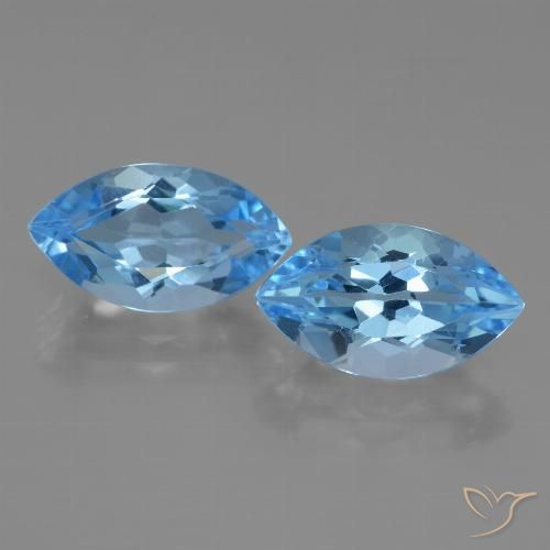 8.44ctw Natural Azul Suíço Topázio, Marquesa, VVS-VS