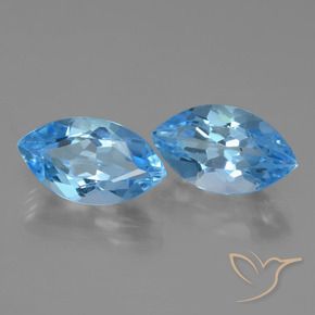 Pedras preciosas de Topázio Azul Suíço natural de 8.44 ct, Marquesa, VVS-VS