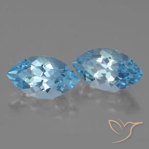 Pedras preciosas de Topázio Céu azul natural de 8.67 ct, Marquesa, VVS-VS