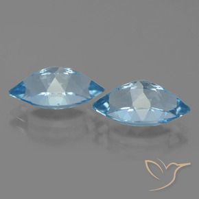 Pedras preciosas de Topázio Céu azul natural de 8.67 ct, Marquesa, VVS-VS