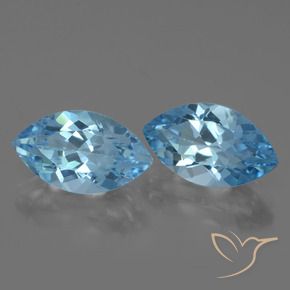 Pedras preciosas de Topázio Azul Suíço natural de 8.46 ct, Marquesa, VVS
