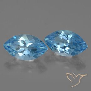 Pedras preciosas de Topázio Azul Suíço natural de 8.42 ct, Marquesa, VVS-VS