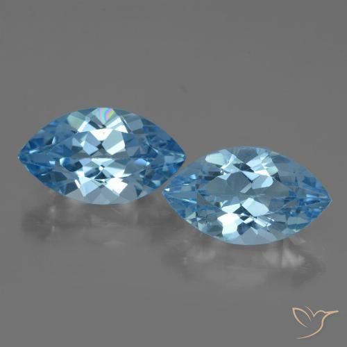 8.12ctw Natural Azul Suíço Topázio, Marquesa, VVS-VS