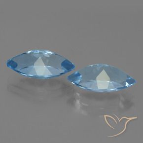 Pedras preciosas de Topázio Azul Suíço natural de 8.12 ct, Marquesa, VVS-VS