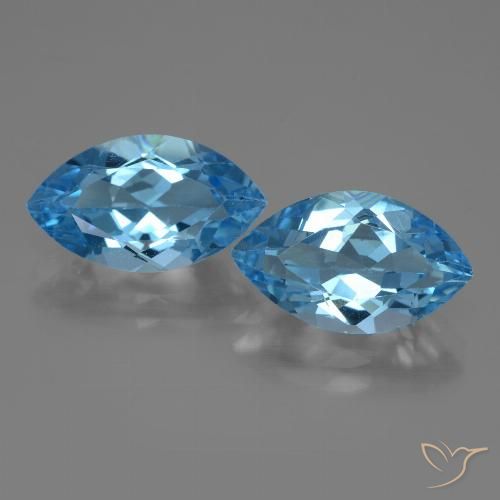 8.11ctw Natural Azul Suíço Topázio, Marquesa, VVS-VS