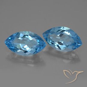Pedras preciosas de Topázio Azul Suíço natural de 8.11 ct, Marquesa, VVS-VS