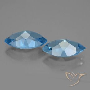 Pedras preciosas de Topázio Azul Suíço natural de 8.11 ct, Marquesa, VVS-VS