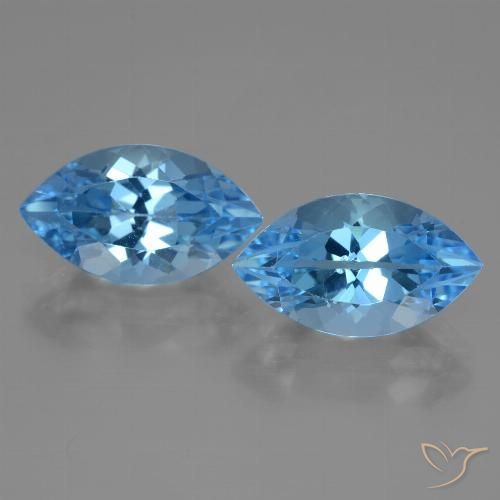 8.84ctw Natural Azul Suíço Topázio, Marquesa, VVS