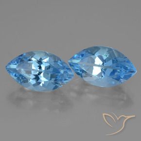 Pedras preciosas de Topázio Azul Suíço natural de 8.84 ct, Marquesa, VVS