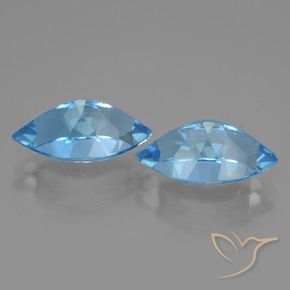 Pedras preciosas de Topázio Azul Suíço natural de 8.84 ct, Marquesa, VVS