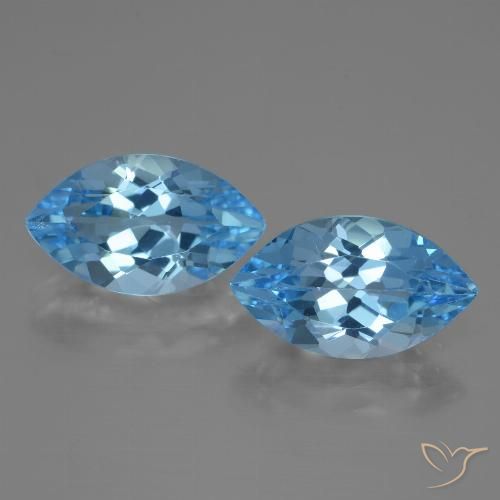 8.20ctw Natural Céu azul Topázio, Marquesa, VVS-VS