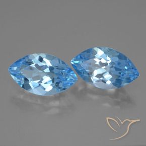 Pedras preciosas de Topázio Céu azul natural de 8.20 ct, Marquesa, VVS-VS