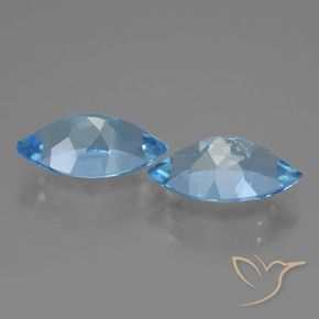Pedras preciosas de Topázio Céu azul natural de 8.20 ct, Marquesa, VVS-VS