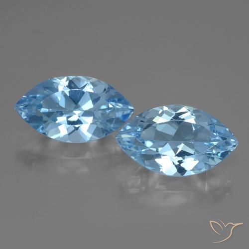 7.73ctw Natural Azul Suíço Topázio, Marquesa, VVS-VS
