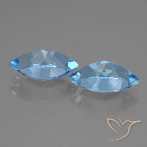 Pedras preciosas de Topázio Azul Suíço natural de 8.58 ct, Marquesa, VVS