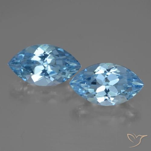 8.27ctw Natural Azul Suíço Topázio, Marquesa, VVS-VS