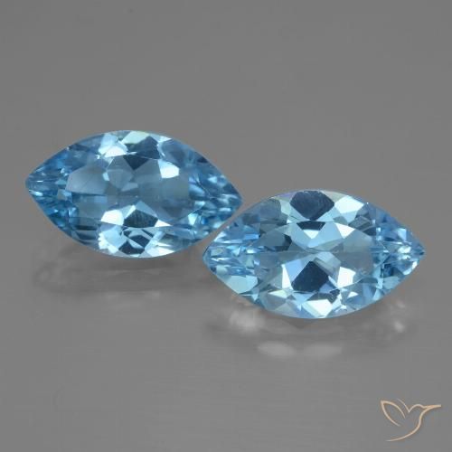 7.23ctw Natural Azul Suíço Topázio, Marquesa, VVS