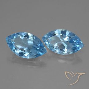 Pedras preciosas de Topázio Azul Suíço natural de 7.23 ct, Marquesa, VVS