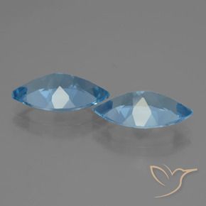 Pedras preciosas de Topázio Azul Suíço natural de 7.23 ct, Marquesa, VVS