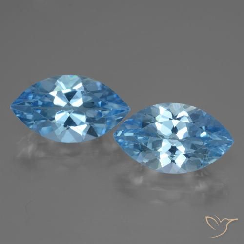 7.93ctw Natural Azul Suíço Topázio, Marquesa, VVS