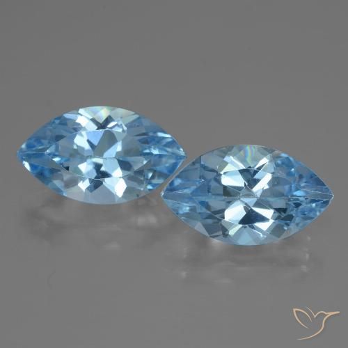 8.34ctw Natural Azul Suíço Topázio, Marquesa, VVS