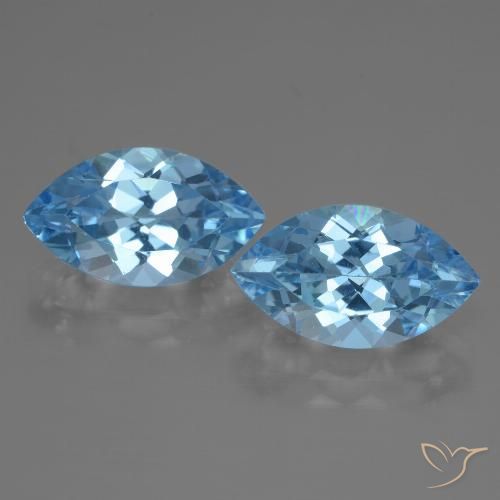 8.40ctw Natural Azul Suíço Topázio, Marquesa, VVS