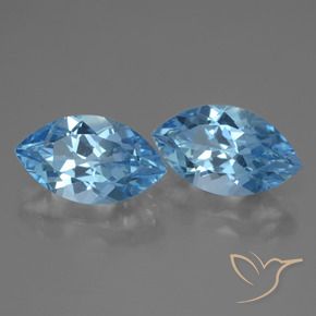 Pedras preciosas de Topázio Azul Suíço natural de 8.40 ct, Marquesa, VVS