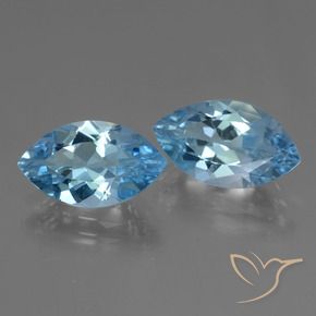 Pedras preciosas de Topázio Azul Suíço natural de 8.27 ct, Marquesa, VVS-VS