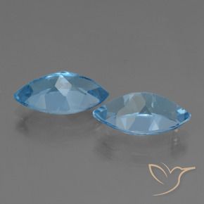 Pedras preciosas de Topázio Azul Suíço natural de 8.49 ct, Marquesa, VVS-VS