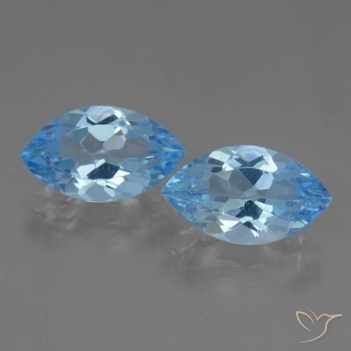 8.06ctw Natural Azul Suíço Topázio, Marquesa, VVS