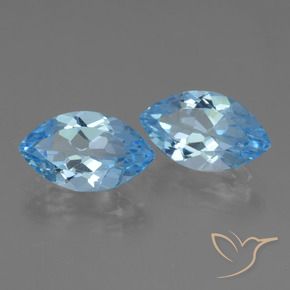 Pedras preciosas de Topázio Azul Suíço natural de 8.06 ct, Marquesa, VVS