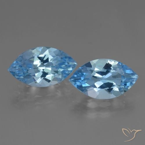 7.88ctw Natural Azul Suíço Topázio, Marquesa, VVS-VS