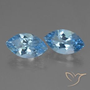 Pedras preciosas de Topázio Azul Suíço natural de 7.88 ct, Marquesa, VVS-VS