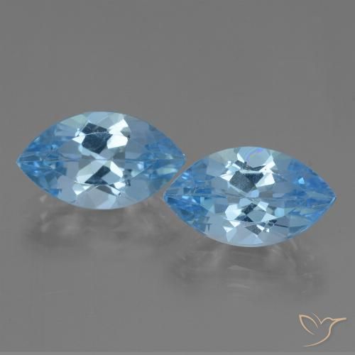 7.93ctw Natural Azul Suíço Topázio, Marquesa, VVS-VS