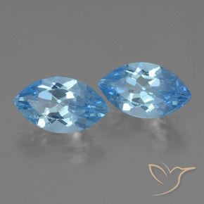Pedras preciosas de Topázio Azul Suíço natural de 7.93 ct, Marquesa, VVS-VS