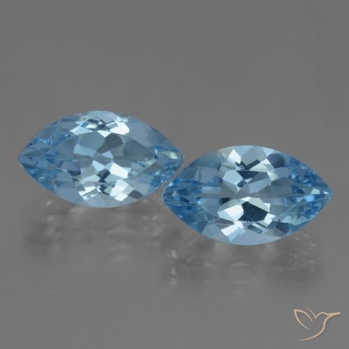 8.22ctw Natural Azul Suíço Topázio, Marquesa, VVS-VS