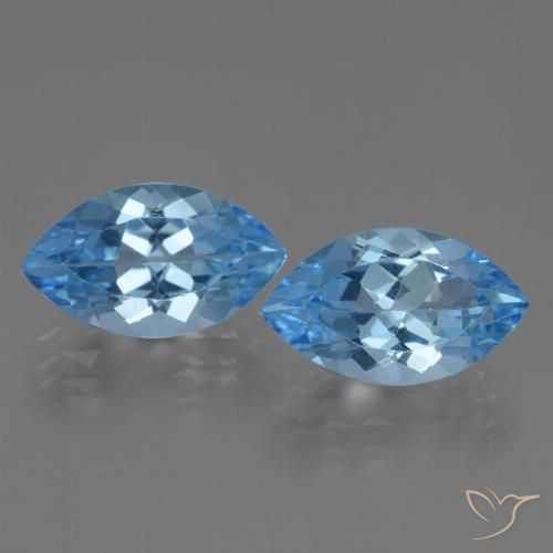 8.19ctw Natural Azul Suíço Topázio, Marquesa, VVS