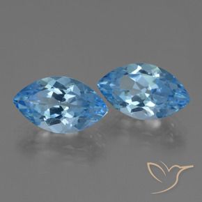 Pedras preciosas de Topázio Azul Suíço natural de 8.19 ct, Marquesa, VVS