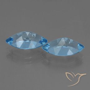 Pedras preciosas de Topázio Azul Suíço natural de 8.19 ct, Marquesa, VVS