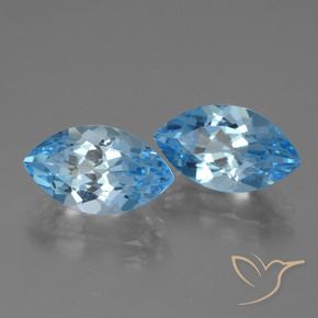 Pedras preciosas de topázio azul suíço natural de 8,55 ct, marquise, VVS