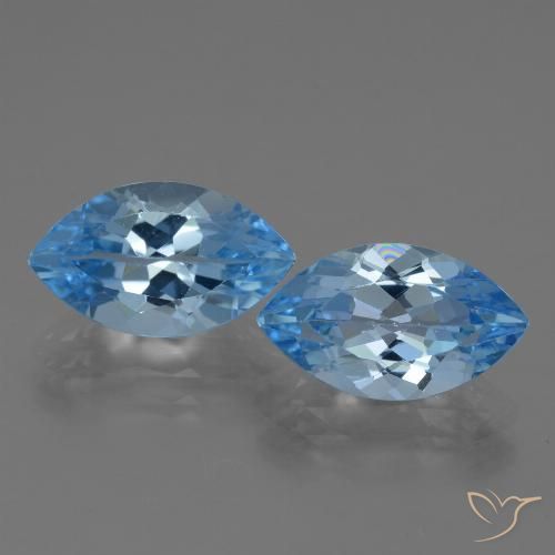 8.53ctw Natural Azul Suíço Topázio, Marquesa, VVS