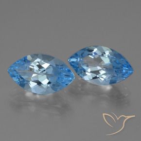 Pedras preciosas de Topázio Azul Suíço natural de 8.53 ct, Marquesa, VVS