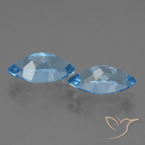 Pedras preciosas de Topázio Azul Suíço natural de 8.53 ct, Marquesa, VVS