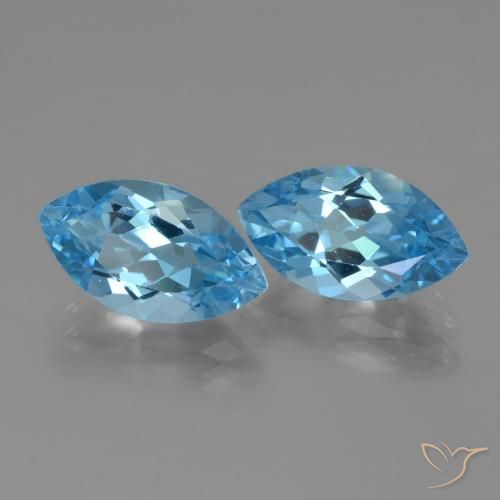 Pedras preciosas de Topázio Azul Suíço natural de 8.16 ct, Marquesa, VVS
