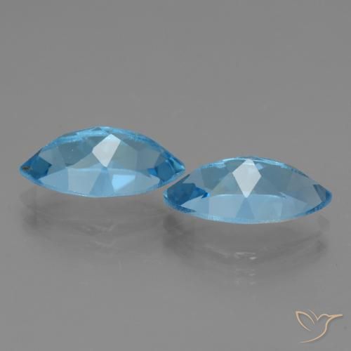 Pedras preciosas de Topázio Azul Suíço natural de 8.16 ct, Marquesa, VVS