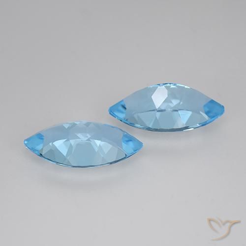 Pedras preciosas de Topázio Azul Suíço natural de 8.12 ct, Marquesa, VVS