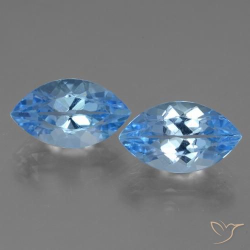 8.74ctw Natural Azul Suíço Topázio, Marquesa, VVS, Photo A